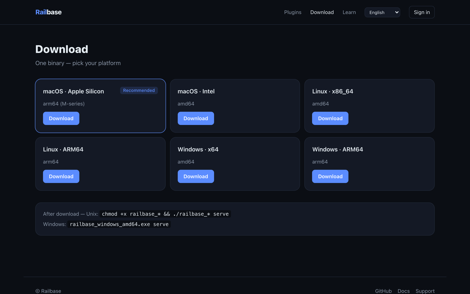 The Railbase download page